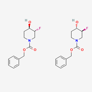 1-Piperidinecarboxylicacid, 3-fluoro-4-hydroxy-, phenylmethyl ester,(3R,4R)-rel-