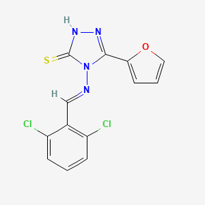 molecular formula C13H8Cl2N4OS B1231806 4-((2,6-Dichlorobenzylidene)amino)-5-(2-furyl)-4H-1,2,4-triazole-3-thiol 