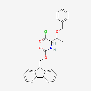 molecular formula C26H24ClNO4 B12318063 9H-fluoren-9-ylmethyl N-(1-chloro-1-oxo-3-phenylmethoxybutan-2-yl)carbamate 