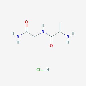 molecular formula C5H12ClN3O2 B12318071 2-amino-N-(2-amino-2-oxoethyl)propanamide;hydrochloride 