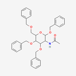 molecular formula C36H39NO6 B12318079 N-((2S,3R,4R,5S,6R)-2,4,5-Tris(benzyloxy)-6-((benzyloxy)methyl)tetrahydro-2H-pyran-3-yl)acetamide CAS No. 91927-50-3