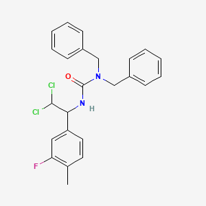 molecular formula C24H23Cl2FN2O B1231808 3-[2,2-Dichloro-1-(3-fluoro-4-methylphenyl)ethyl]-1,1-bis(phenylmethyl)urea 