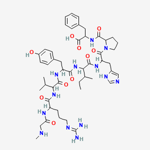 molecular formula C49H71N13O10 B12318085 Sar-Arg-Val-Tyr-Ile-His-Pro-Phe-OH 