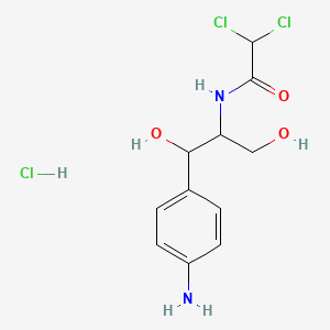 molecular formula C11H15Cl3N2O3 B12318100 N-[1-(4-aminophenyl)-1,3-dihydroxypropan-2-yl]-2,2-dichloroacetamide;hydrochloride 