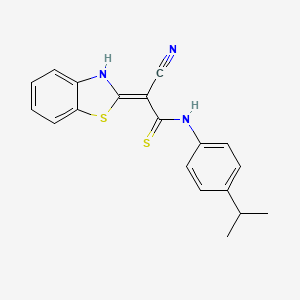 molecular formula C19H17N3S2 B12318120 (2Z)-2-(3H-1,3-benzothiazol-2-ylidene)-2-cyano-N-(4-propan-2-ylphenyl)ethanethioamide 