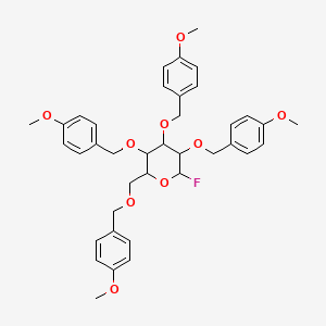 molecular formula C38H43FO9 B12318178 2,3,4,6-Tetra-O-(4-methoxybenzyl)-D-galactopyranosylfluoride 