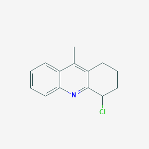 molecular formula C14H14ClN B12318196 4-Chloro-9-methyl-1,2,3,4-tetrahydroacridine 