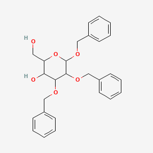 molecular formula C27H30O6 B12318250 2-(Hydroxymethyl)-4,5,6-tris(phenylmethoxy)oxan-3-ol 