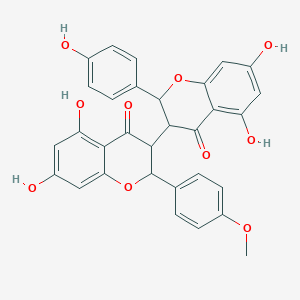 3-[5,7-Dihydroxy-2-(4-methoxyphenyl)-4-oxo-2,3-dihydro-1-benzopyran-3-yl]-5,7-dihydroxy-2-(4-hydroxyphenyl)-2,3-dihydro-1-benzopyran-4-one