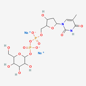 Disodium;[[3-hydroxy-5-(5-methyl-2,4-dioxopyrimidin-1-yl)oxolan-2-yl]methoxy-oxidophosphoryl] [3,4,5-trihydroxy-6-(hydroxymethyl)oxan-2-yl] phosphate