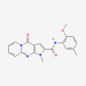 molecular formula C20H18N4O3 B1231850 N-(2-methoxy-5-methylphenyl)-1-methyl-4-oxo-1,4-dihydropyrido[1,2-a]pyrrolo[2,3-d]pyrimidine-2-carboxamide 