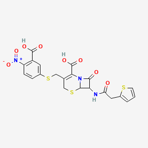 3-[(3-Carboxy-4-nitrophenyl)sulfanylmethyl]-8-oxo-7-[(2-thiophen-2-ylacetyl)amino]-5-thia-1-azabicyclo[4.2.0]oct-2-ene-2-carboxylic acid