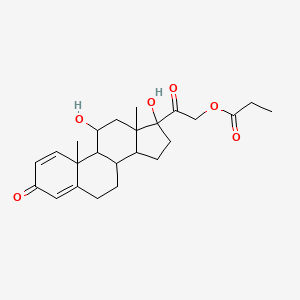 molecular formula C24H32O6 B12318515 [2-(11,17-dihydroxy-10,13-dimethyl-3-oxo-7,8,9,11,12,14,15,16-octahydro-6H-cyclopenta[a]phenanthren-17-yl)-2-oxoethyl] propanoate 