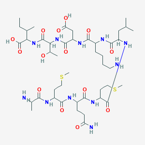 molecular formula C44H79N11O14S2 B12318523 H-Ala-met-gln-met-leu-lys-asp-thr-ile-OH 