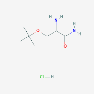 molecular formula C7H17ClN2O2 B12318546 (R)-2-Amino-3-(tert-butoxy)propanamide Hydrochloride 