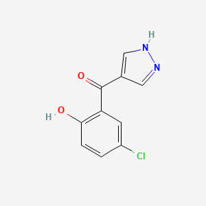 molecular formula C10H7ClN2O2 B12318549 (5-Chloro-2-hydroxyphenyl)(1H-pyrazol-4-yl)methanone CAS No. 68100-95-8