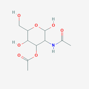 molecular formula C10H17NO7 B12318552 [3-Acetamido-2,5-dihydroxy-6-(hydroxymethyl)oxan-4-yl] acetate 