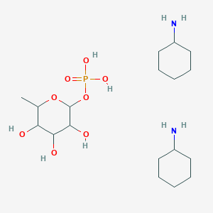 molecular formula C18H39N2O8P B12318557 Cyclohexanamine;(3,4,5-trihydroxy-6-methyloxan-2-yl) dihydrogen phosphate 