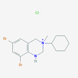 molecular formula C15H21Br2ClN2 B12318594 6,8-dibromo-3-cyclohexyl-3-methyl-2,4-dihydro-1H-quinazolin-3-ium;chloride CAS No. 1660957-93-6