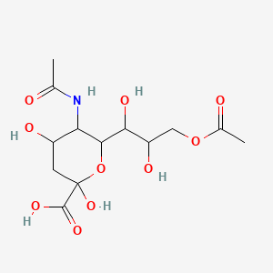 molecular formula C13H21NO10 B12318629 6-[3-(Acetyloxy)-1,2-dihydroxypropyl]-5-acetamido-2,4-dihydroxyoxane-2-carboxylic acid 