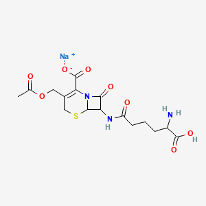 Sodium hydrogen [6R-[6alpha,7beta(R*)]]-3-(acetoxymethyl)-7-[(5-amino-5-carboxylato-1-oxopentyl)amino]-8-oxo-5-thia-1-azabicyclo[4.2.0]oct-2-ene-2-carboxylate