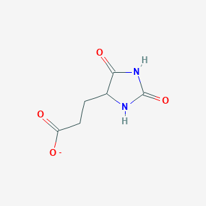 molecular formula C6H7N2O4- B1231867 Hydantoin-5-propanoate 