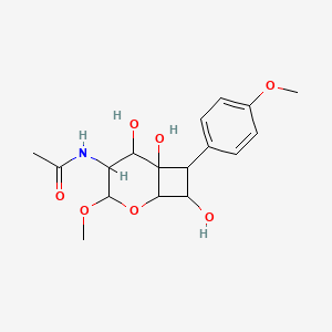 molecular formula C17H23NO7 B12318697 Methyl2-acetamido-2-deoxy-4,6-(4-methoxybenzylidene)-A-D-galactopyranoside 