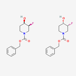 1-Piperidinecarboxylicacid, 3-fluoro-4-hydroxy-, phenylmethyl ester, (3R,4S)-rel-