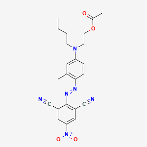 molecular formula C23H24N6O4 B12318878 1,3-Benzenedicarbonitrile, 2-[[4-[[2-(acetyloxy)ethyl]butylamino]-2-methylphenyl]azo]-5-nitro- CAS No. 72828-64-9