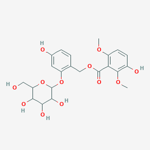 molecular formula C22H26O12 B12318884 [4-Hydroxy-2-[3,4,5-trihydroxy-6-(hydroxymethyl)oxan-2-yl]oxyphenyl]methyl 3-hydroxy-2,6-dimethoxybenzoate 