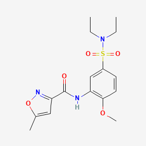 molecular formula C16H21N3O5S B1231890 N-[5-(diethylsulfamoyl)-2-methoxyphenyl]-5-methyl-3-isoxazolecarboxamide 