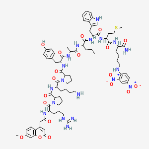 molecular formula C79H105N19O19S B12318904 L-Lysinamide,N2-[(7-methoxy-2-oxo-2H-1-benzopyran-4-yl)acetyl]-L-arginyl-L-prolyl-L-lysyl-L-prolyl-L-tyrosyl-L-alanyl-L-norvalyl-L-tryptophyl-L-methionyl-N6-(2,4-dinitrophenyl)- 