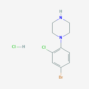 molecular formula C10H13BrCl2N2 B12318960 1-(4-Bromo-2-chlorophenyl)piperazine hydrochloride 