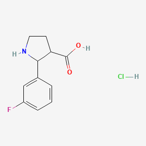 (3S)-2-(3-Fluorophenyl)-3-pyrrolidinecarboxylic acid, HCl