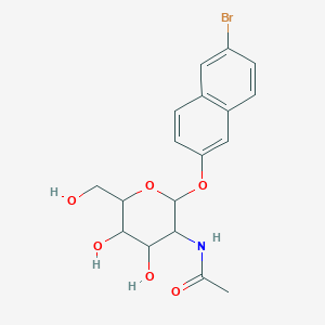 molecular formula C18H20BrNO6 B12318980 N-[2-(6-Bromo-naphthalen-2-yloxy)-4,5-dihydroxy-6-hydroxymethyl-tetrahydro-pyran-3-yl]-acetamide 