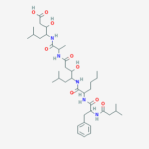 molecular formula C39H65N5O9 B12318989 isovaleryl-DL-Phe-DL-Nle-Sta(3xi,4xi)-DL-Ala-Sta(3xi,4xi)-OH 