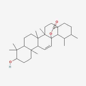 molecular formula C30H46O3 B12319016 10-hydroxy-4,5,9,9,13,19,20-heptamethyl-24-oxahexacyclo[15.5.2.01,18.04,17.05,14.08,13]tetracos-15-en-23-one 