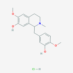 1-[(3-hydroxy-4-methoxyphenyl)methyl]-6-methoxy-2-methyl-3,4-dihydro-1H-isoquinolin-7-ol;hydrochloride