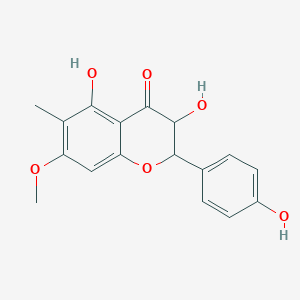 molecular formula C17H16O6 B12319102 3,5-Dihydroxy-2-(4-hydroxyphenyl)-7-methoxy-6-methyl-2,3-dihydrochromen-4-one 