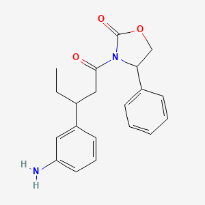 molecular formula C20H22N2O3 B12319135 3-[3-(3-Aminophenyl)pentanoyl]-4-phenyl-1,3-oxazolidin-2-one 