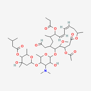 [6-[6-[[(11Z,13Z)-4-acetyloxy-5-methoxy-9,16-dimethyl-2-oxo-7-(2-oxoethyl)-10-propanoyloxy-1-oxacyclohexadeca-11,13-dien-6-yl]oxy]-4-(dimethylamino)-5-hydroxy-2-methyloxan-3-yl]oxy-4-hydroxy-2,4-dimethyloxan-3-yl] 3-methylbutanoate