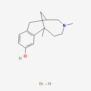 molecular formula C15H22BrNO B12319173 2,3,4,5,6,7-Hexahydro-1,4-dimethyl-1,6-methano-1H-4-benzazonin-10-ol hydrobromide CAS No. 54782-55-7