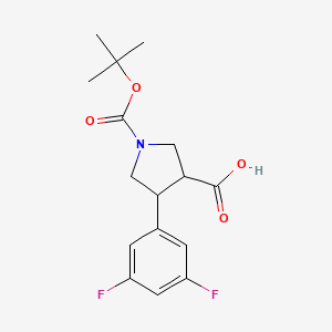 molecular formula C16H19F2NO4 B12319188 1-[(Tert-butoxy)carbonyl]-4-(3,5-difluorophenyl)pyrrolidine-3-carboxylic acid 