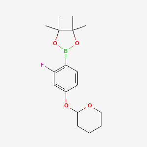 molecular formula C17H24BFO4 B12319190 2-Fluoro-4-(2-tetrahydropyranyloxy)benzeneboronic acid pinacol ester 