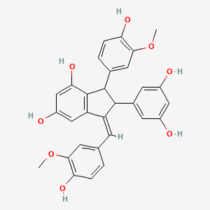 (1Z)-2-(3,5-dihydroxyphenyl)-3-(4-hydroxy-3-methoxyphenyl)-1-[(4-hydroxy-3-methoxyphenyl)methylidene]-2,3-dihydroindene-4,6-diol