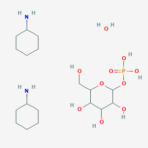 molecular formula C18H41N2O10P B12319285 alpha-D-[1-13C]Glucopyranosyl 1-phosphate dicyclohexylammonium salt, monohydrate 