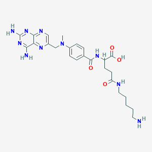 molecular formula C25H34N10O4 B12319313 5-(5-Aminopentylamino)-2-[[4-[(2,4-diaminopteridin-6-yl)methyl-methylamino]benzoyl]amino]-5-oxopentanoic acid 