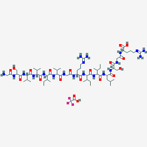 molecular formula C65H117F3N20O19 B12319321 H-Gly-DL-Ser-DL-Val-DL-Val-DL-xiIle-DL-Val-Gly-DL-Arg-DL-xiIle-DL-xiIle-DL-Leu-DL-Ser-Gly-DL-Arg-OH.TFA 