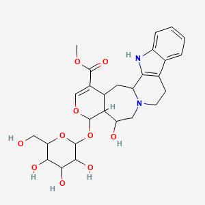 methyl 15-hydroxy-17-[3,4,5-trihydroxy-6-(hydroxymethyl)oxan-2-yl]oxy-18-oxa-3,13-diazapentacyclo[11.9.0.02,10.04,9.016,21]docosa-2(10),4,6,8,19-pentaene-20-carboxylate