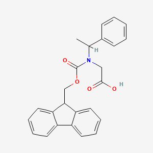 molecular formula C25H23NO4 B12319352 2-({[(9H-fluoren-9-yl)methoxy]carbonyl}(1-phenylethyl)amino)acetic acid 